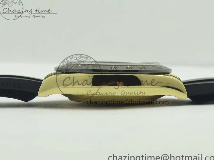 Daytona 1:1 Clone 116518 LN YG Dial Best Black ARF Rubber A4130 On Strap Super Edition 0303